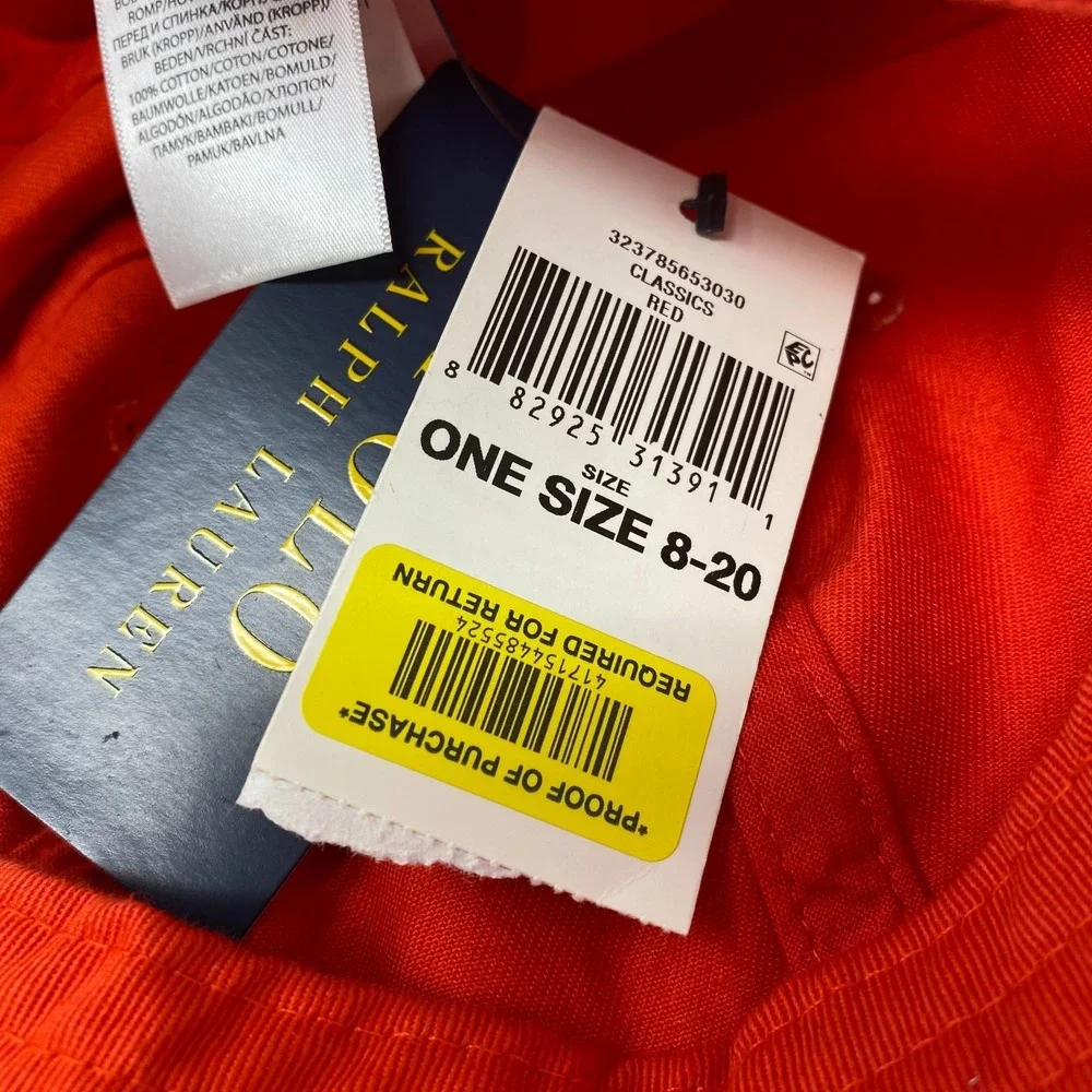 NEW Polo‎ Ralph Lauren Youth Red Hat/Blue Pony - Strapback size 8-20
